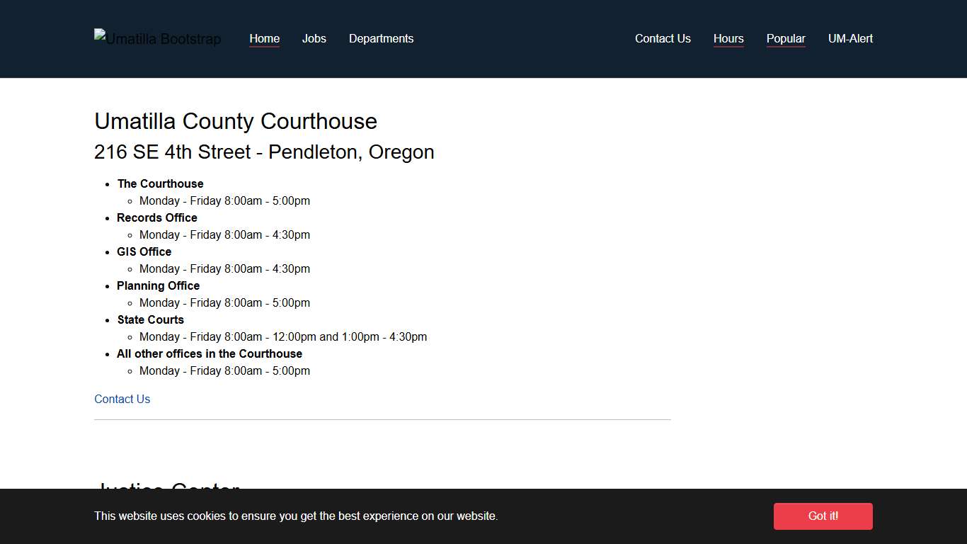 Hours - Umatilla County