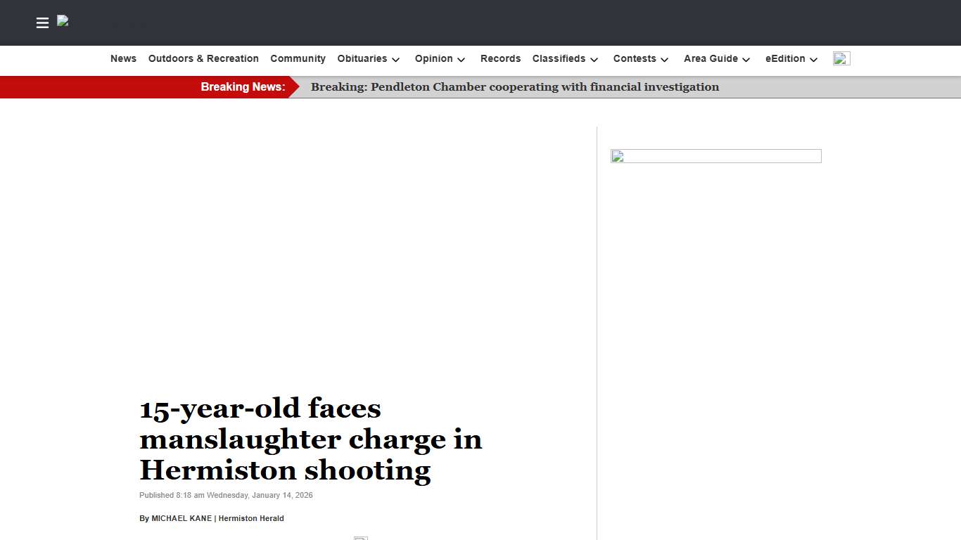 15-year-old faces manslaughter charge in Hermiston shooting | East Oregonian