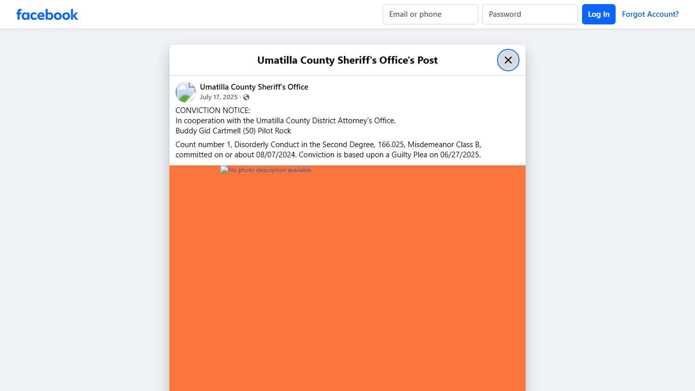 CONVICTION NOTICE: In... - Umatilla County Sheriff's Office | Facebook